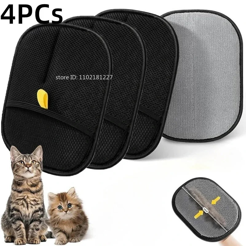 Effortless Pet Hair Removal Set - Reusable Double-Sided Grooming Gloves for Dogs and Cats - Perfect for Carpets and Sofas