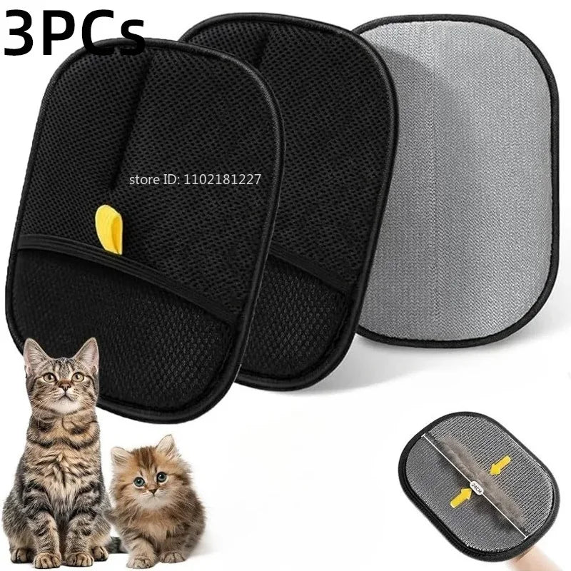Effortless Pet Hair Removal Set - Reusable Double-Sided Grooming Gloves for Dogs and Cats - Perfect for Carpets and Sofas
