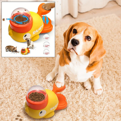 Engaging Dog Food Feeder: Fun Cartoon Duck Design Puzzle Toy for Dogs and Cats - Anti-Slip Automatic Snack Dispenser