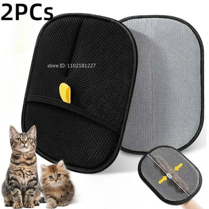 Effortless Pet Hair Removal Set - Reusable Double-Sided Grooming Gloves for Dogs and Cats - Perfect for Carpets and Sofas