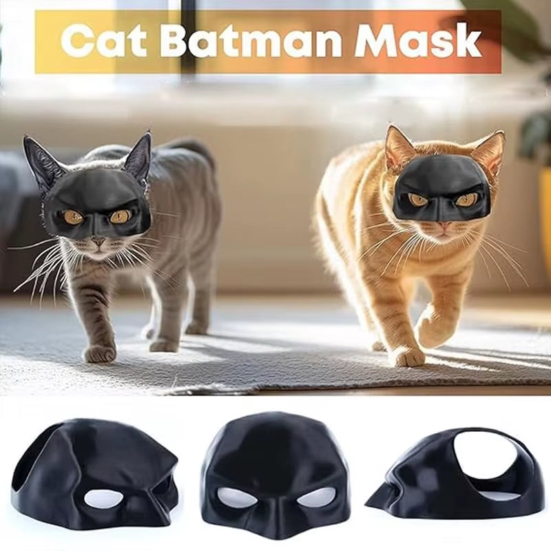 Adorable Cat Mask with Cute Matte Bat Design - Perfect Costume Accessory for Halloween Parties and Spooky Make-Up Fun for Cats and Dogs!